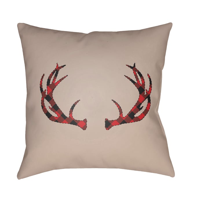 Livabliss Antlers Slate Grey Taupe Ivory Khaki Sage Accent Pillow Cover - 20x20 PLAID036-2020