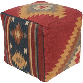 Livabliss Frontier Dark Blue Rust Charcoal Camel Tan Pouf