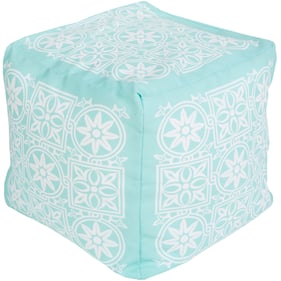 Livabliss Rain Aqua Blush Pouf