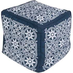 Livabliss Rain Navy Blush Pouf