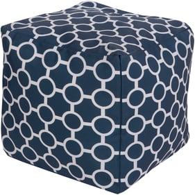 Livabliss Rain Dark Blue Light Gray Pouf