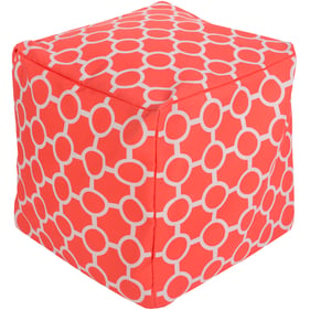 Livabliss Rain Coral Light Gray Pouf