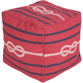 Livabliss Rain Red Navy Blush Pouf