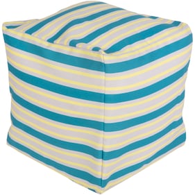 Livabliss Rain Aqua Light Gray Bright Yellow Pouf