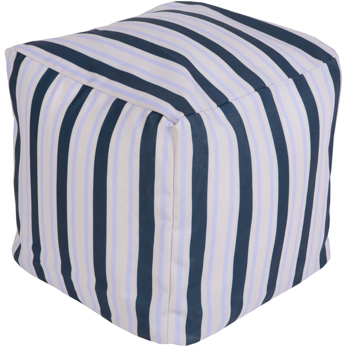 Livabliss Rain Dark Pale Blue Light Gray Pouf POUF-282