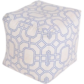 Livabliss Rain Light Gray Dark Blue Pouf