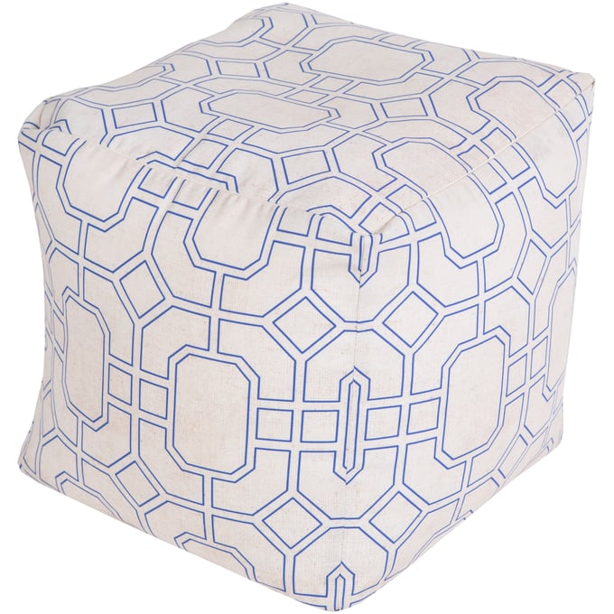 Livabliss Rain Light Gray Dark Blue Pouf POUF-286