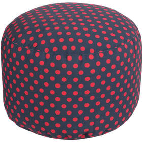 Livabliss Rain Ink Blue Red Polyester Pouf