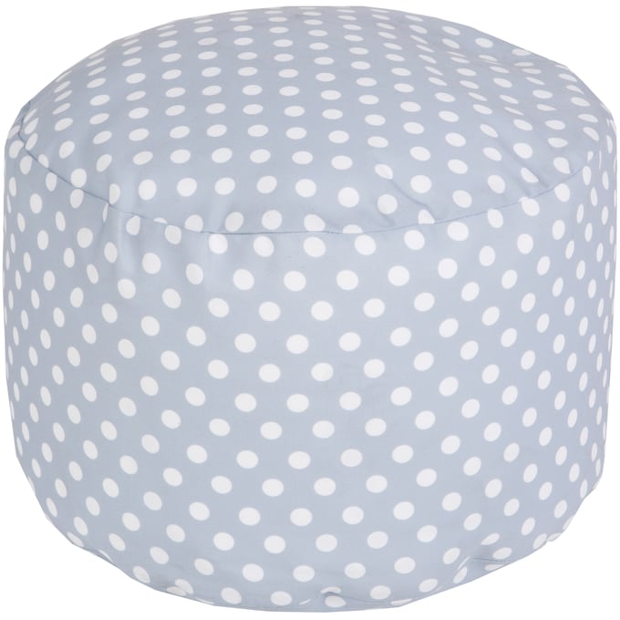 Livabliss Rain Medium Gray Off White Polyester Pouf POUF-296