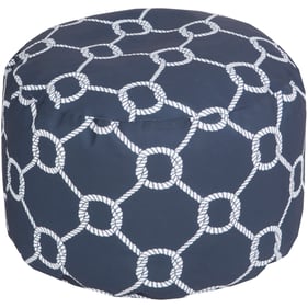 Livabliss Rain Ink Blue Off White  Pouf