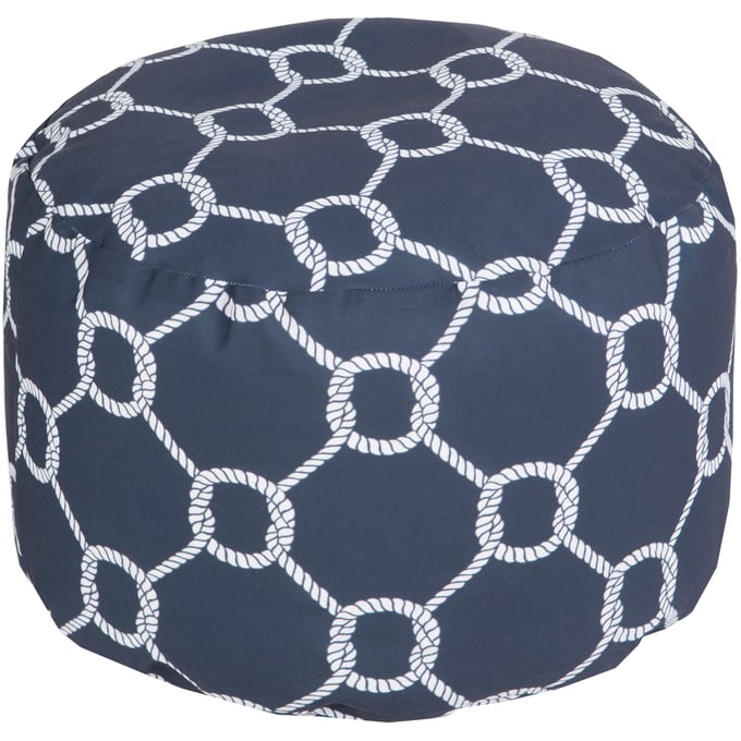 Livabliss Rain Ink Blue Off White  Pouf POUF-300