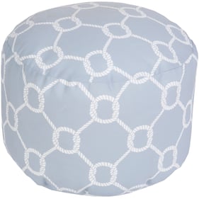 Livabliss Rain Medium Gray Off White  Pouf