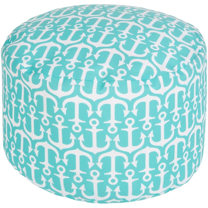 Livabliss Rain Off White Aqua Pouf POUF-305