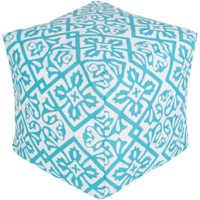 Livabliss Rain Aqua Blush Polyester Pouf