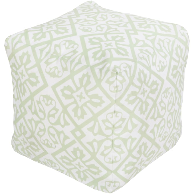 Livabliss Rain Seafoam Blush Polyester Pouf POUF-312