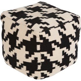 Livabliss Frontier Black Cream Pouf