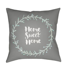 Livabliss Sweet Home II Grey Light Silver Pewter Accent Pillow Cover - 18x1...