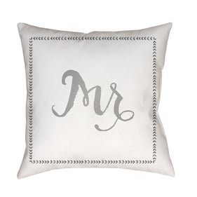 Livabliss Husband Off White Light Silver Accent Pillow Cover - 20x20