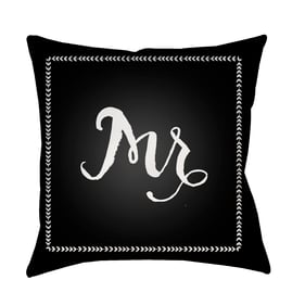 Livabliss Husband Jet Black Light Silver Onyx Accent Pillow Cover - 20x20