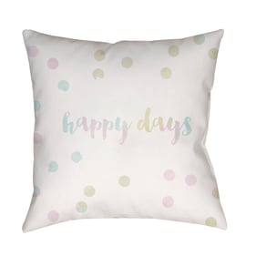 Livabliss Happy Days Off White Light Silver Accent Pillow Cover - 18x18