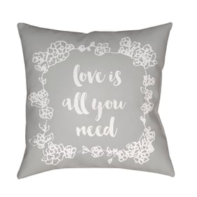 Livabliss Love All You Need Off White Sterling Grey Silver Pewter Light Sil...