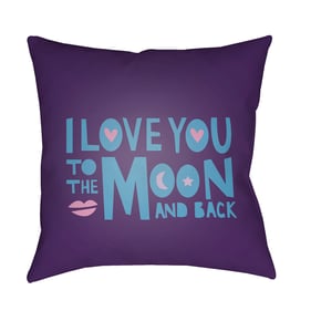 Livabliss Love To Moon Dark Purple Pale Slate Steel Grey Accent Pillow Cove...