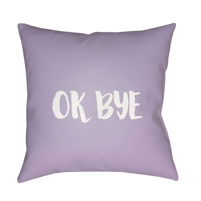 Livabliss Ok Bye Metallic Silver Off White Grey Pale Slate Lilac Accent Pillow Cover - 18x18 QTE056-1818