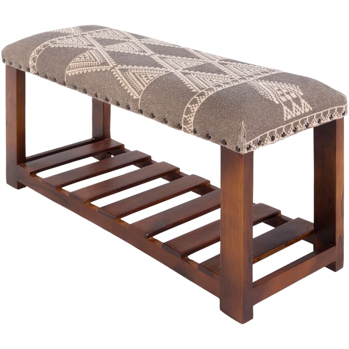 Livabliss Asmara Charcoal Light Beige Dark Brown Bench RAM-002