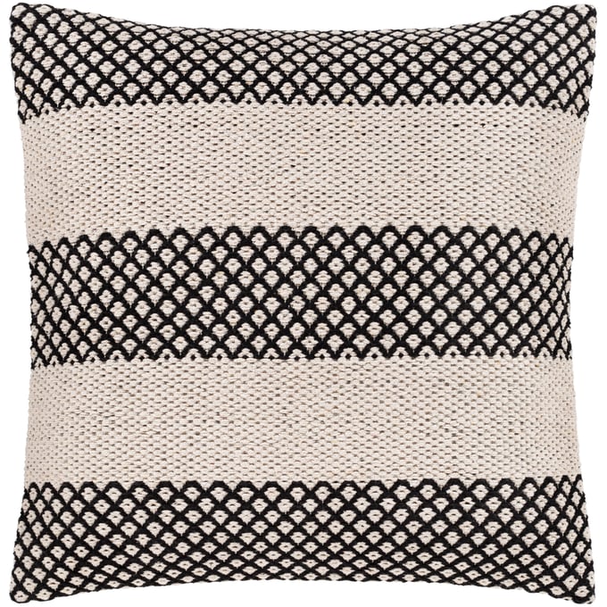 Livabliss Ryder Black Ivory Accent Pillow Cover - 20x20 RDE003-2020