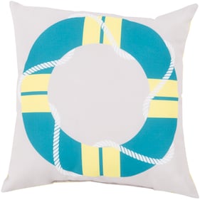 Livabliss Rain Light Gray Aqua Bright Yellow Accent Pillow Cover - 18x18