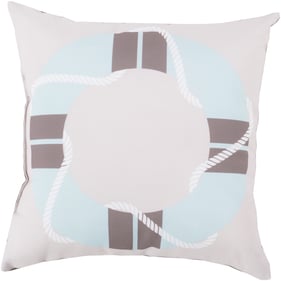 Livabliss Rain Light Gray Pale Blue Dark Brown Accent Pillow Cover - 18x18