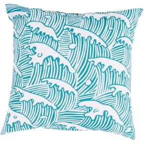 Livabliss Rain Blush Aqua Polyester Accent Pillow Cover - 18x18