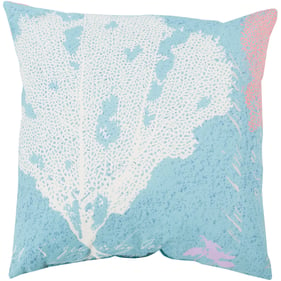 Livabliss Rain Coral Aqua Lavender Blue Cream Accent Pillow Cover - 18x18