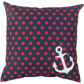 Livabliss Rain Red Off White Ink Blue Accent Pillow Cover - 20x20