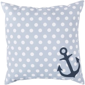 Livabliss Rain Ink Blue Medium Gray Off White Accent Pillow Cover - 18x18