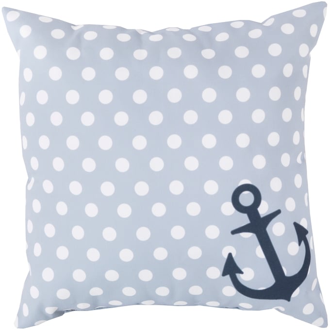 Livabliss Rain Ink Blue Medium Gray Off White Accent Pillow Cover - 18x18 RG127-1818