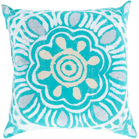 Livabliss Rain Ivory Light Gray Aqua Beige Accent Pillow Cover - 18x18