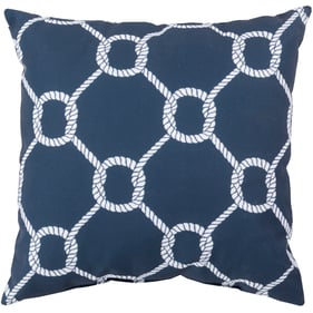 Livabliss Rain Off White Ink Blue Accent Pillow Cover - 18x18