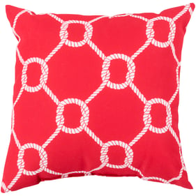 Livabliss Rain Red Off White Polyester Accent Pillow Cover - 18x18