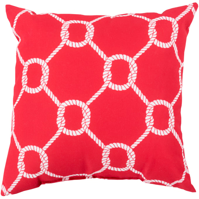 Livabliss Rain Red Off White Polyester Accent Pillow Cover - 18x18 RG147-1818