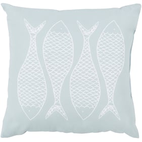 Livabliss Rain Off White Pale Blue Floor Pillow Cover - 26x26