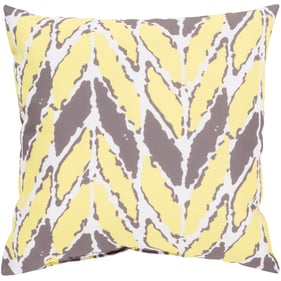 Livabliss Rain Taupe Bright Yellow Accent Pillow Cover - 18x18