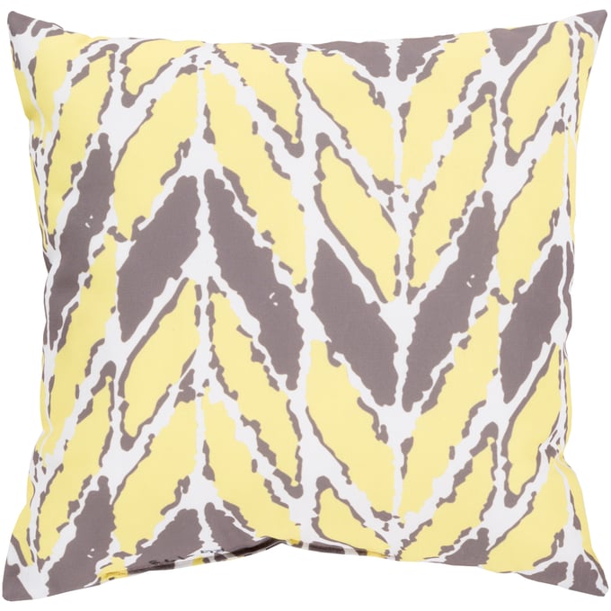 Livabliss Rain Taupe Bright Yellow Accent Pillow Cover - 18x18 RG173-1818