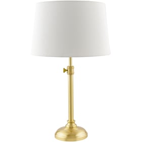 Livabliss Roslin Metallic Brass White Accent Table Lamp