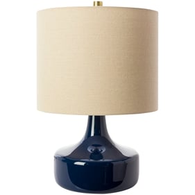 Livabliss Rita Blue Beige White Metallic Brass Accent Table Lamp