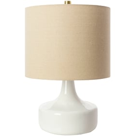 Livabliss Rita White Beige White Metallic Brass Accent Table Lamp