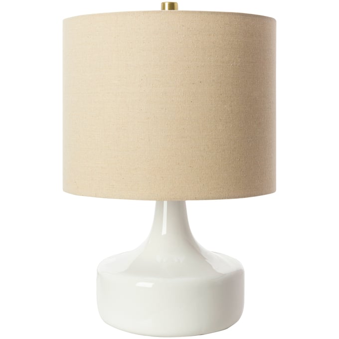 Livabliss Rita White Beige White Metallic Brass Accent Table Lamp RTA-003