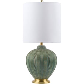 Livabliss Rayas Green Gold White Accent Table Lamp