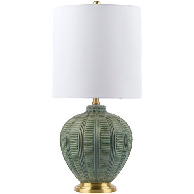 Livabliss Rayas Green Gold White Accent Table Lamp RYS-001