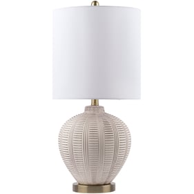 Livabliss Rayas Ivory Gold White Accent Table Lamp